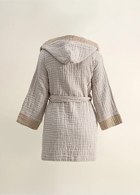 Ecocotton Melinda Mustard Organic Cotton Muslin Woven Unisex Children's Bathrobe - 2