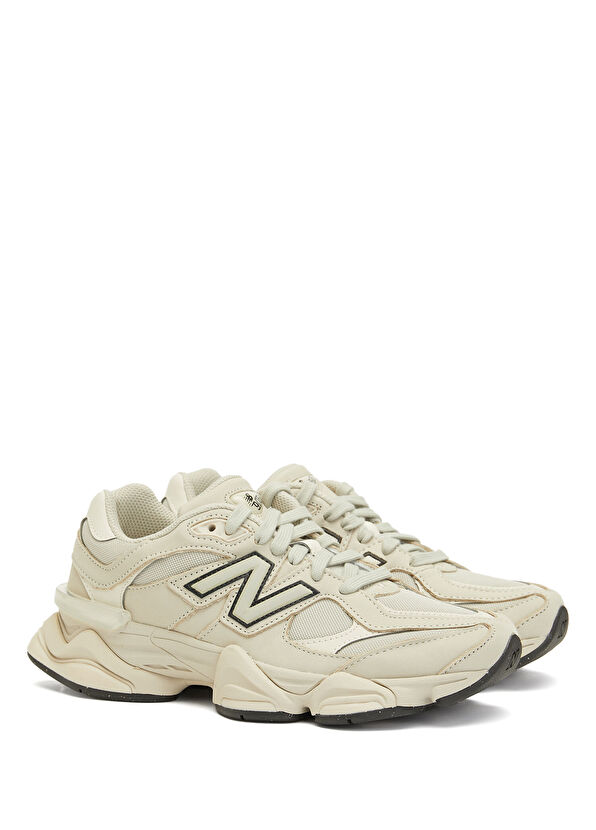 9060 Bej Kadın Deri Sneaker - Görsel 3