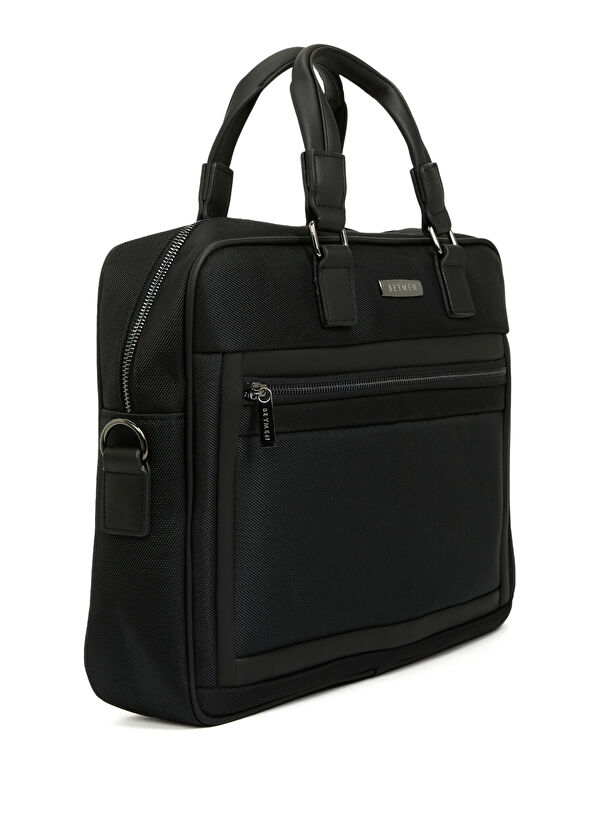 Siyah Erkek Teknik Laptop Çantası - Görsel 4