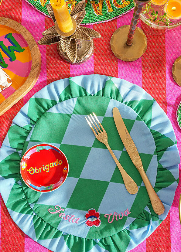 Zsa Zsa Zsu Prusa Patterned Round Placemat 45 cm - 2