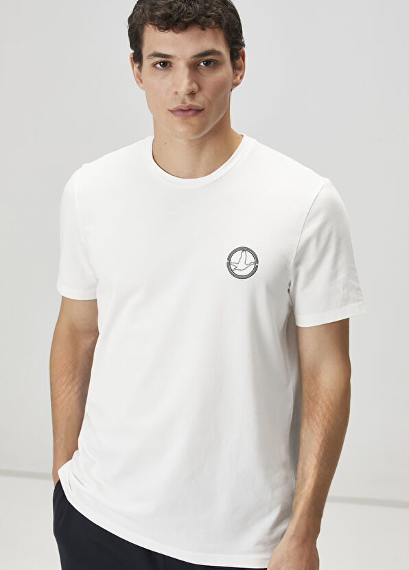 Beymen Club Off-White Goose Embroidered T-Shirt - 2