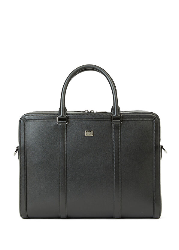 Dolce&Gabbana Black Leather Briefcase - 1