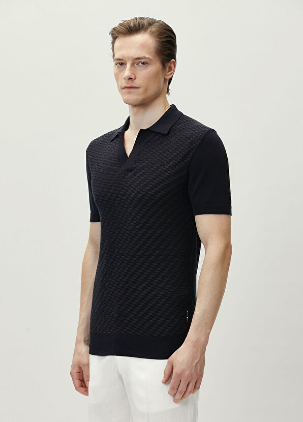 Orlebar Brown Horton Lacivert Tailored Fit İpek Polo Triko - 3