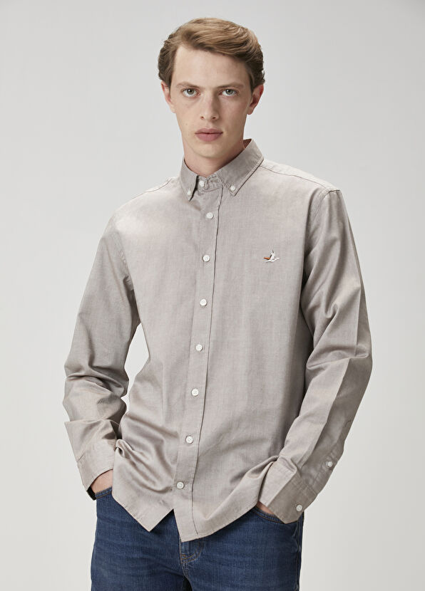 Beymen Club Comfort Fit Mink Oxford Shirt - 1