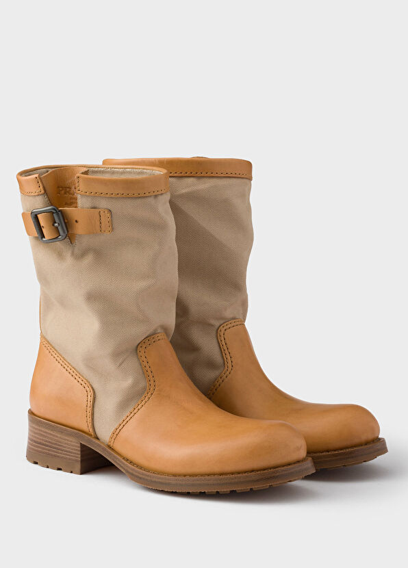 Nötr Deri ve Kanvas Kadın Bot - Görsel 3