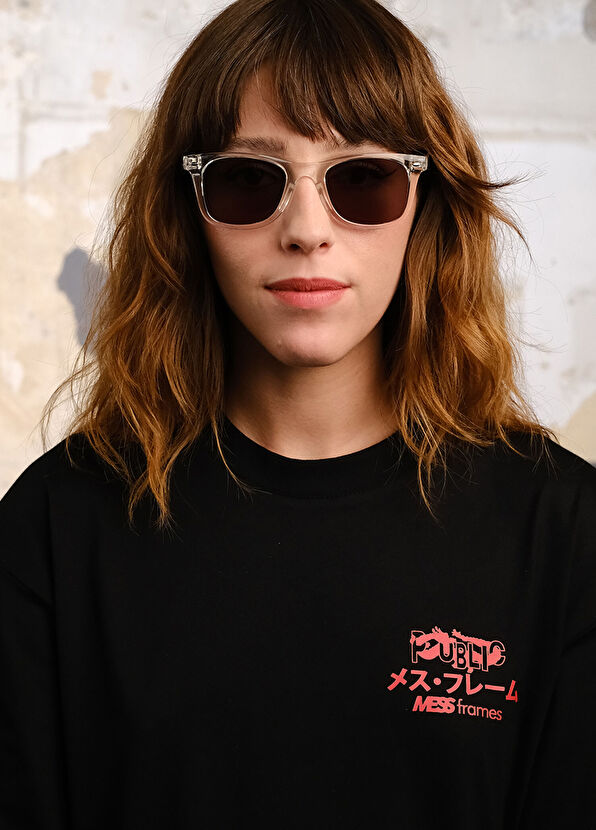 Mess Frames Pleasure Transparan Şeffaf Unisex Güneş Gözlüğü - 3