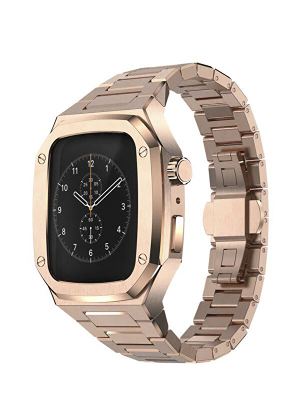 Bikordon Apple Watch Compatible 44/45 mm Belize Rose Gold Loop Case Protective Strap - 2