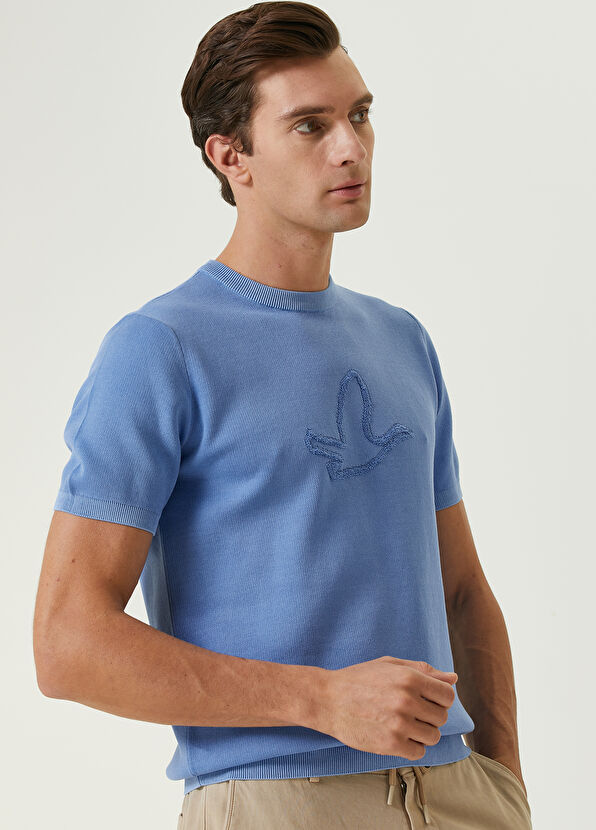 Beymen Club Blue Bird Contoured Short Sleeve Sweater - 3