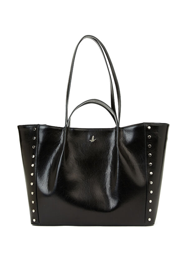 Beymen Club Black Stud Detailed Womens Shopping Bag - 1