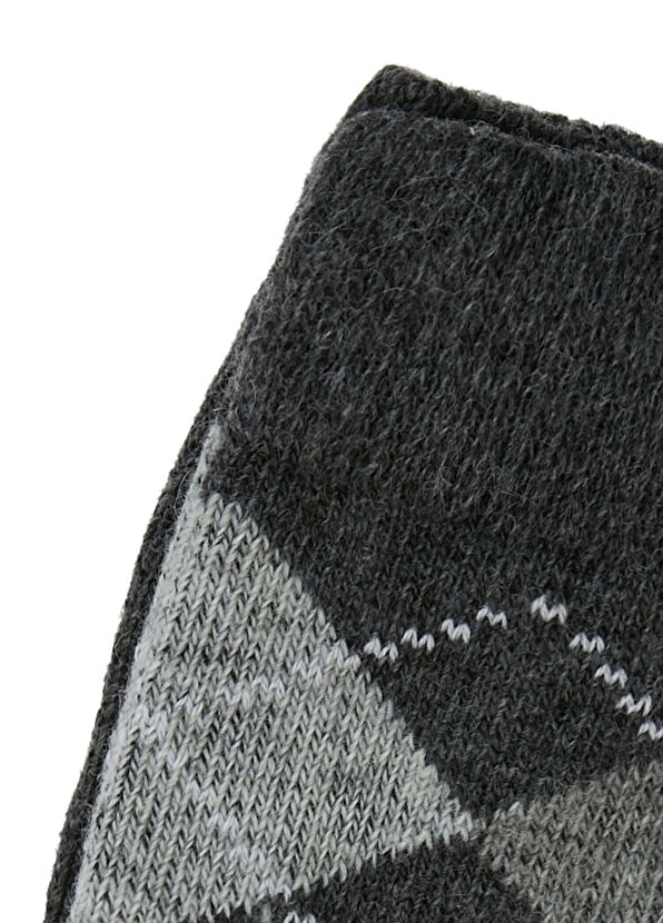 Beymen Club Antrasit Ekose Desenli Erkek Yün Çorap - 2