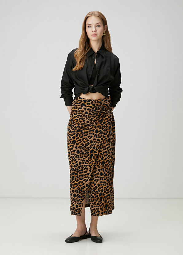 Beymen Club Midi Skirt With Brown Binding Detail - 1