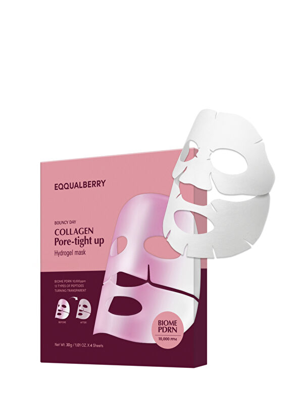 EqqualBerry Collagen Pore Tight Up Hydrogel 4-Pack Pore and Anti-Wrinkle Collagen Transparent Face Mask 30 gr - 1