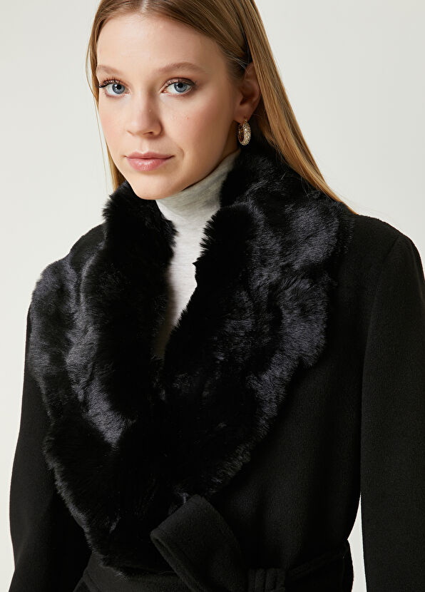 Beymen Club Siyah Yakası Kürklü Palto - 2