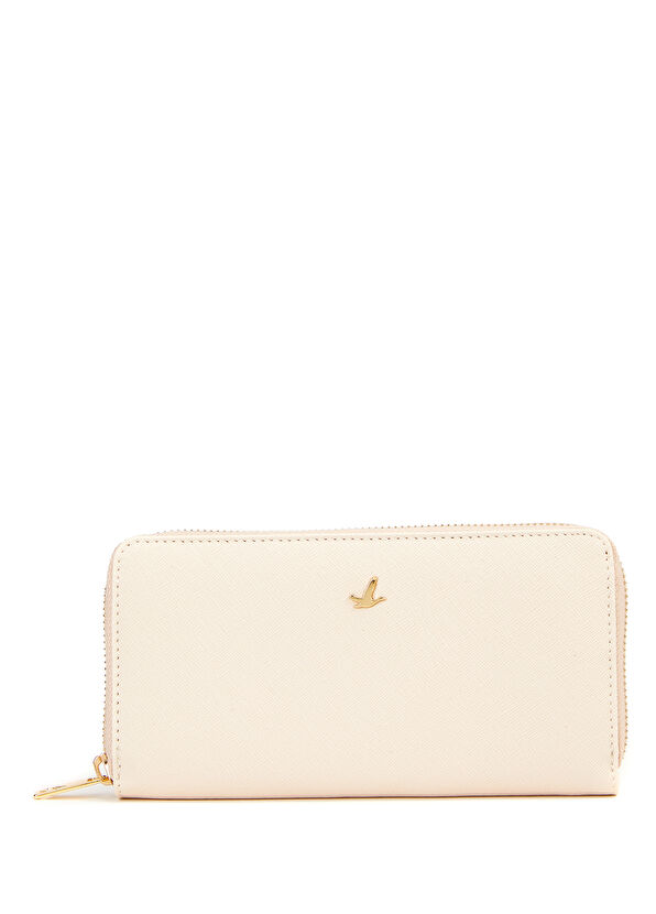 Beymen Club Bej Logo Detaylı Kadın Büyük Deri Cüzdan - 1