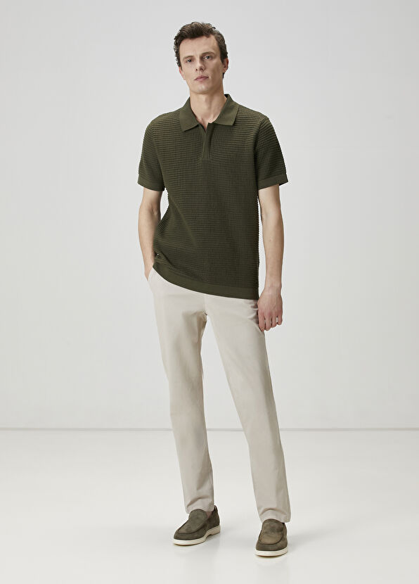 Beymen Club Haki Polo Yaka Kısa Kollu Triko - 2