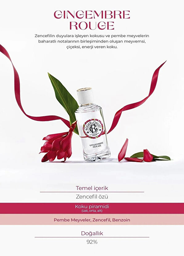 Roger&Gallet Gingembre Rouge EDT 100 ml Kadın Parfüm - 2