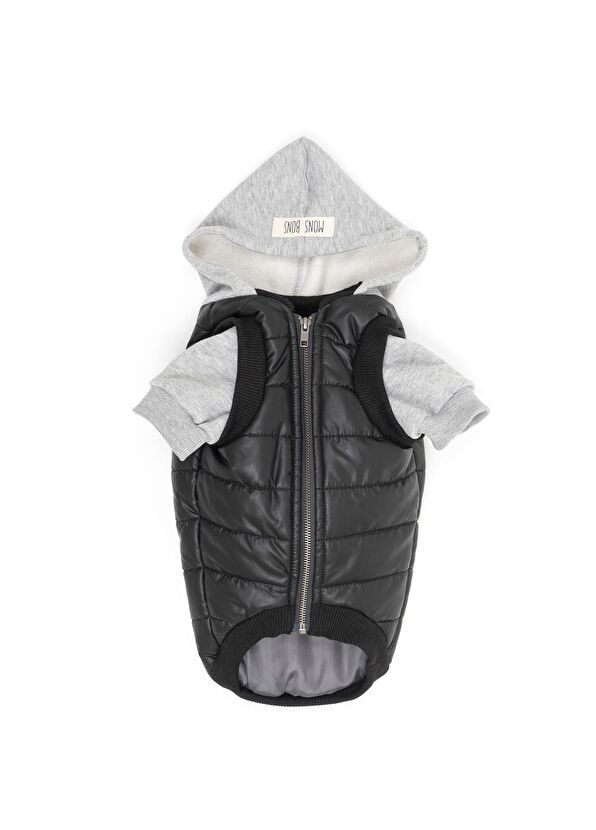 Mons Bons Puffer Siyah Köpek Mont - 1