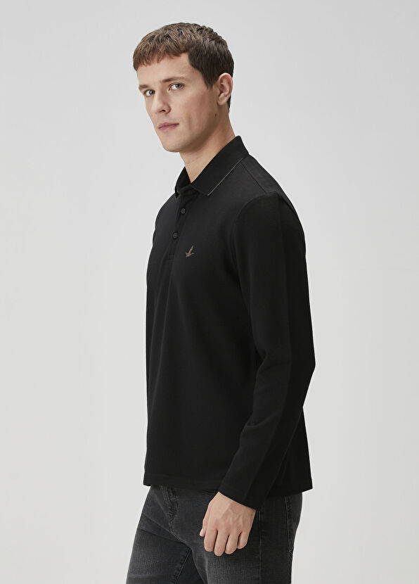 Beymen Club Comfort Fit Siyah Polo Yaka Sweatshirt - 2