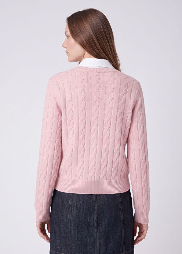 Beymen Club Pink Cable Knit Cardigan - 4