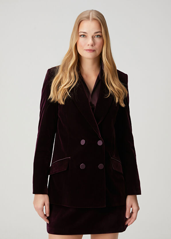 Beymen Club Plum Double-Breasted Evening Jacket - 4