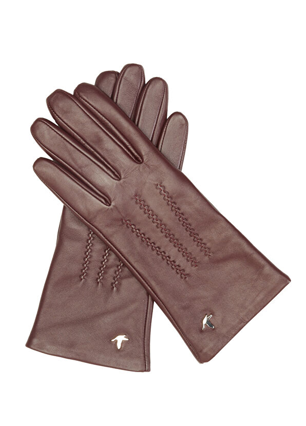 Beymen Club Bordo Kadın Deri Eldiven - 2