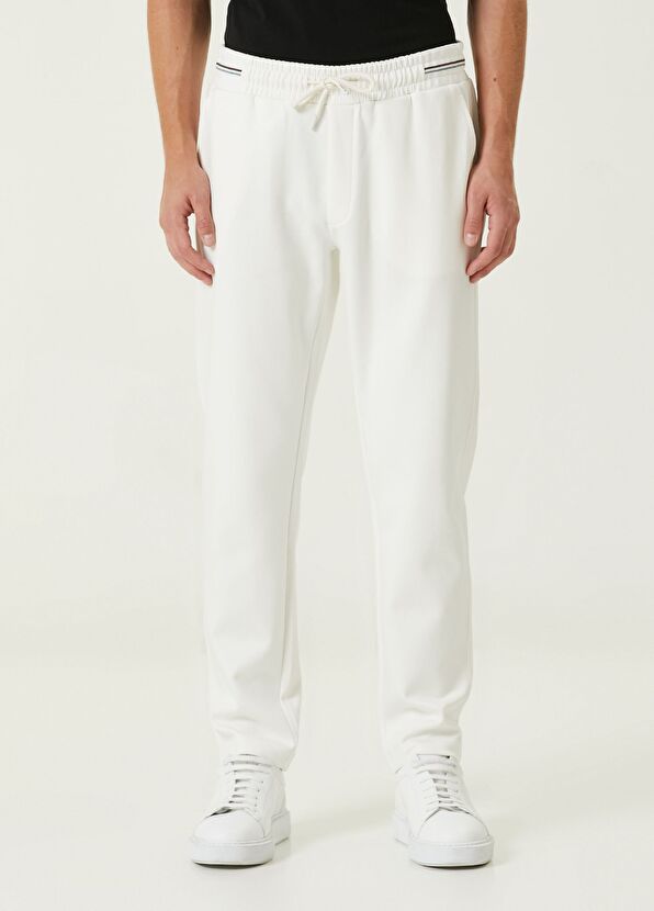 Beymen Club White Striped Ribbed Detailed Sweatpants - 2
