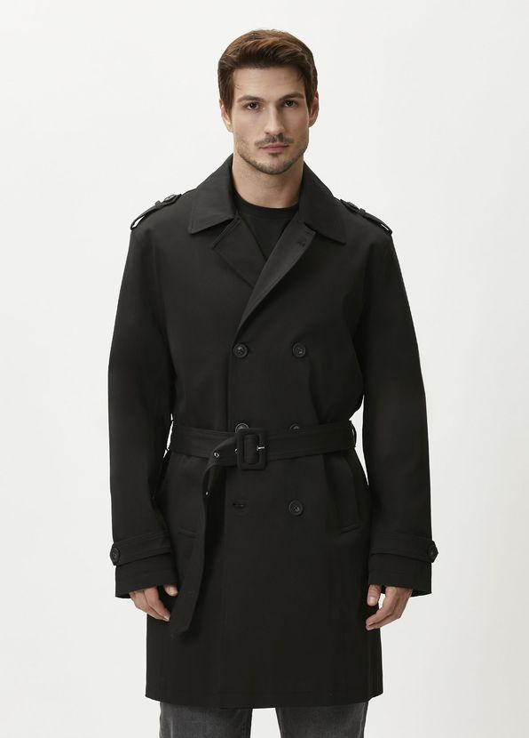 Beymen Club Black Epaulette Overcoat - 1
