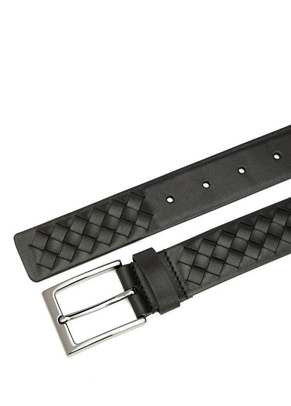 Beymen Club Siyah Kare Dokulu Erkek Deri Kemer - 2