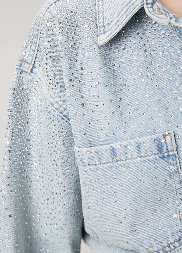 Beymen Club Blue Embellished Denim Jacket - 4