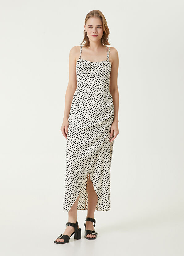Beymen Club Ecru Polka Dot Midi Wrap Dress - 1