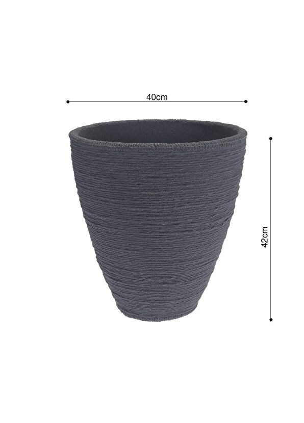 via Gardenia Namook Antrasit Plastik Oluklu Saksı 40 x 40 cm - 2