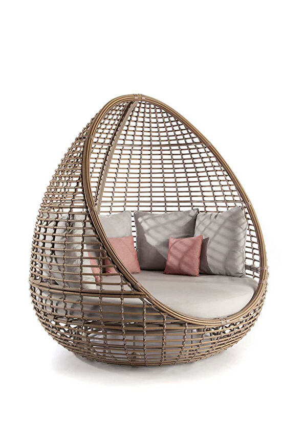 Vitello Faber Bej Rattan Daybed Bahçe Koltuğu - 2