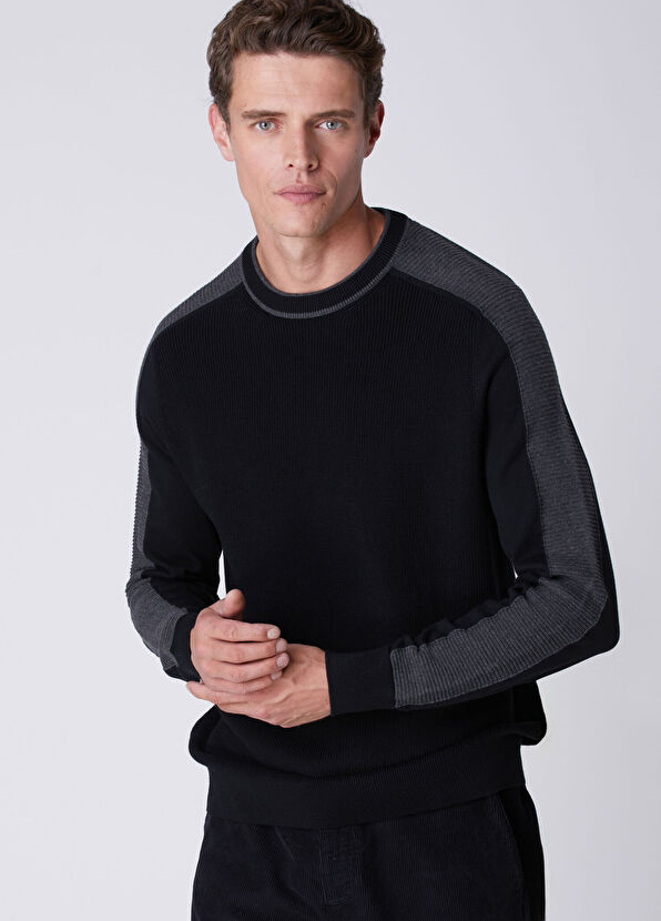 Beymen Club Black Anthracite Knit Detailed Sweater - 2