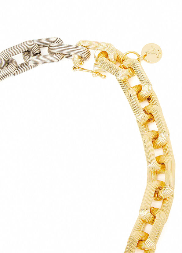 Beymen Club Gold Silver Satin Double Color Women's Necklace - 3