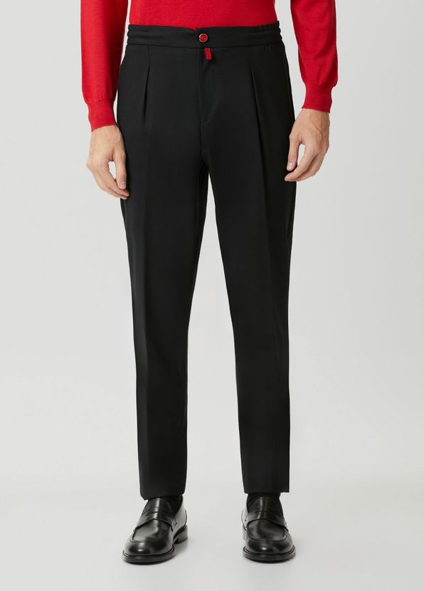 Kiton Black Wool Pants - 2