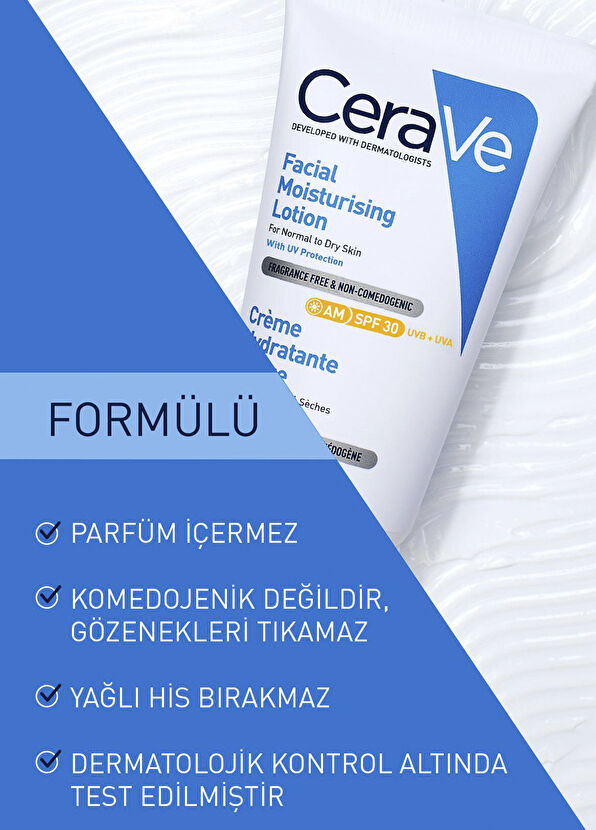 CeraVe Facial Moisturising Lotion SPF30 Normal ve Kuruya Dönük Ciltler İçin Nemlendirici Yüz Kremi 52 ml - 2