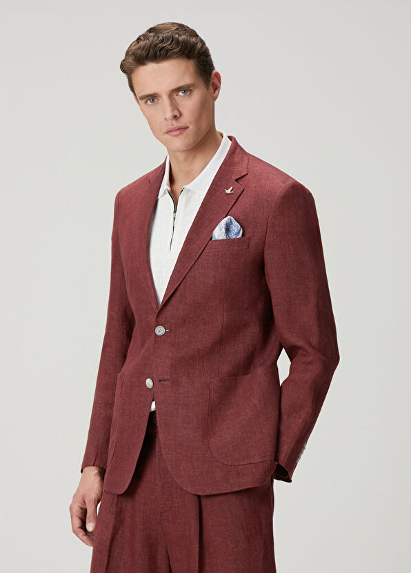 Beymen Club Mürdüm Keten Blazer - 1