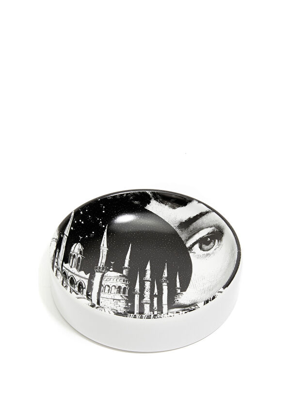 Fornasetti N 406 Face Printed Porcelain Ashtray - 2