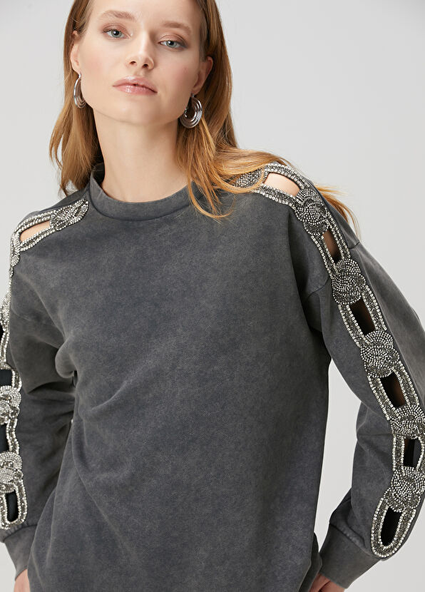 Beymen Club Antrasit Taş Detaylı Sweatshirt - 1