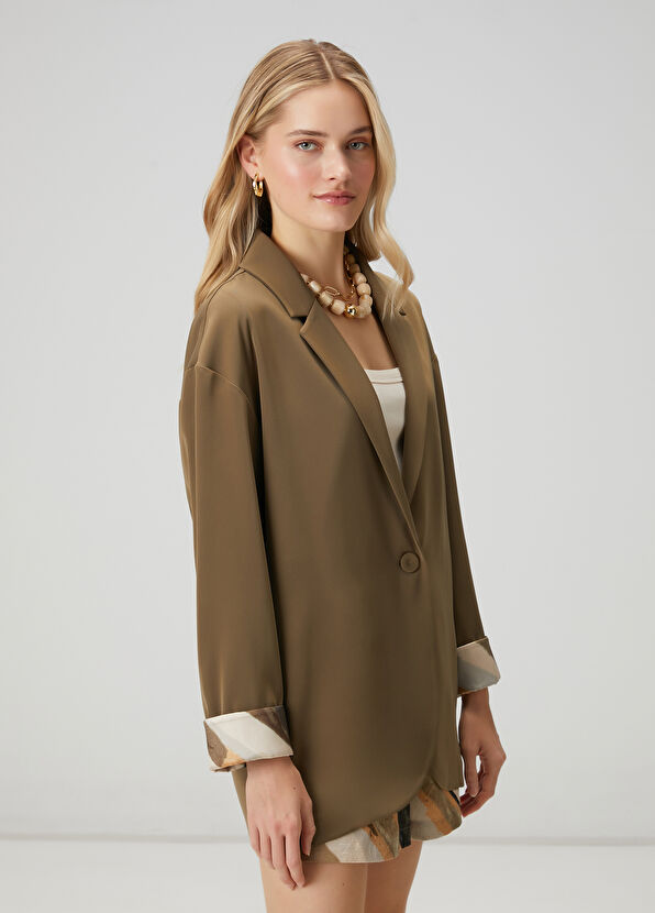 Beymen Club Khaki Brush Detailed Blazer - 4