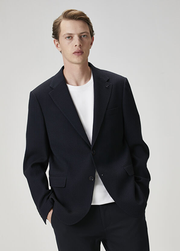 Beymen Club Lacivert Gofreli Ceket - 2