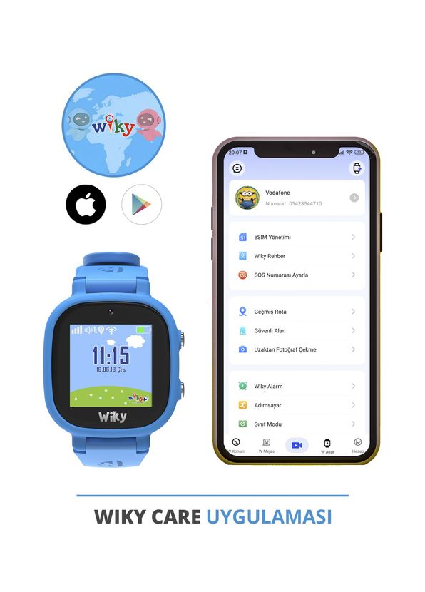 Wiky Watch Video and Voice Call Kids Watch with Blue 5E eSim - 4
