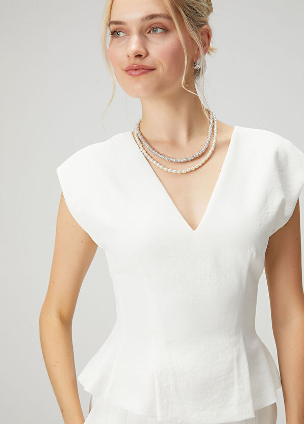 Beymen Club Off White Twill Blouse - 2