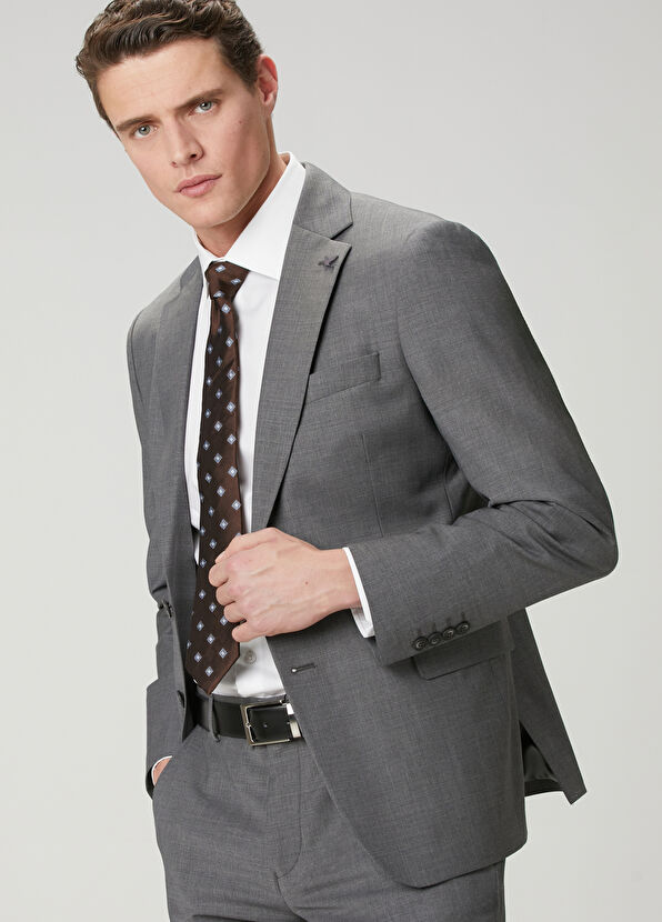 Beymen Club Anthracite Wool Blend Suit - 4