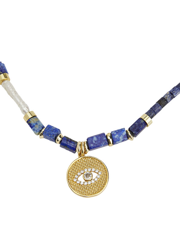 Beymen Club Navy Blue Eye Tip Womens Necklace - 3