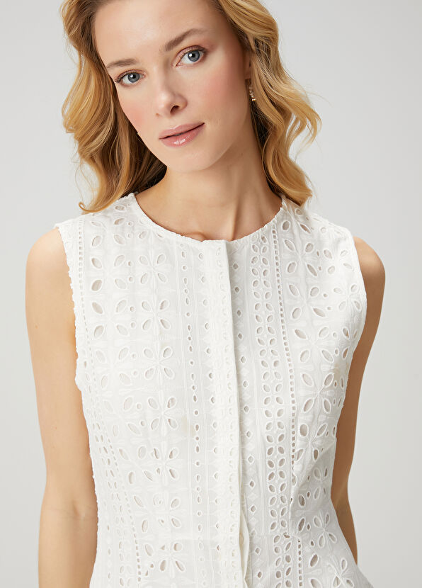 Beymen Club Kırık Beyaz Kloş Midi Elbise - 2