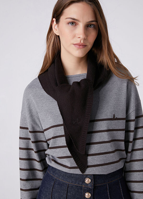 Beymen Club Grey Brown Striped Sweatshirt - 2