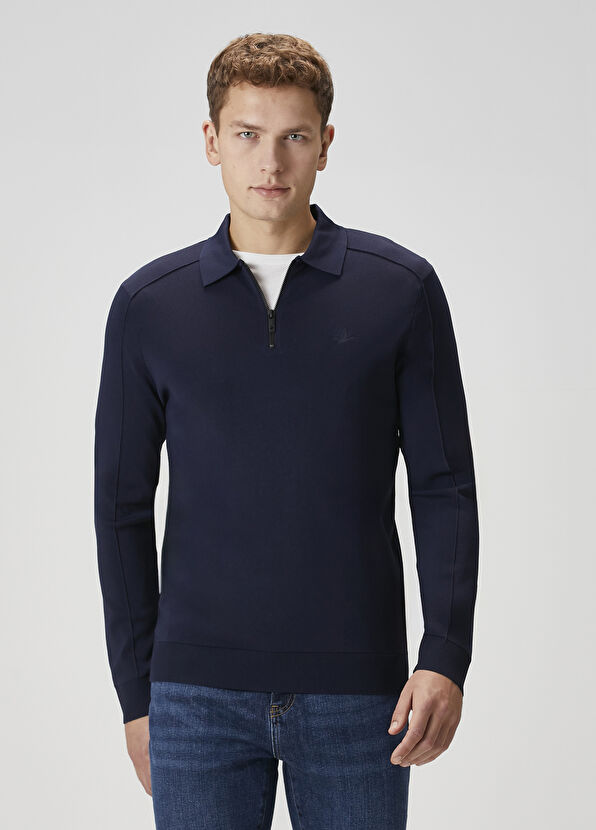 Beymen Club Navy Blue Polo Sweater - 1