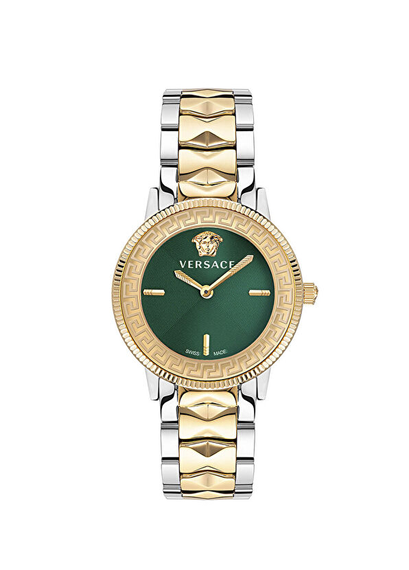 Versace VRSCVE2P00522 Altın Rengi Metalik Gri Kadın Kol Saati - 1