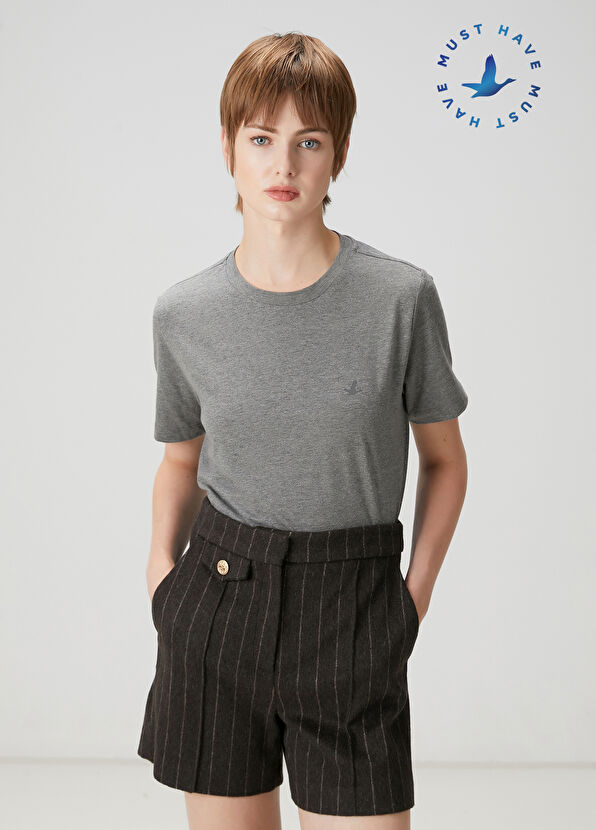 Beymen Club Antrasit Melanj T-shirt - 1